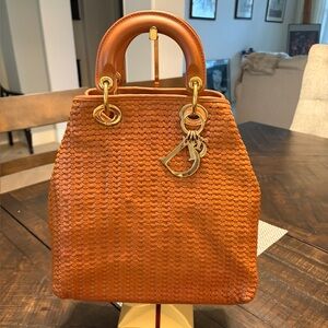 Christian Dior woven leather Lady Dior Avenue bag